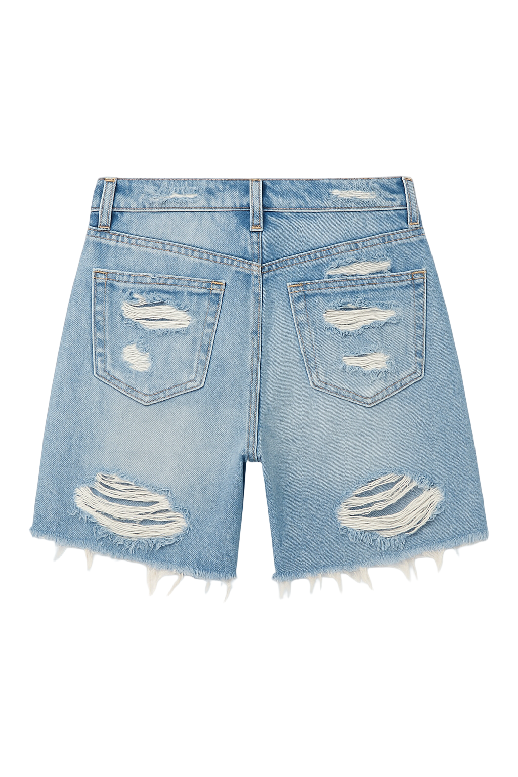THE DIRTSMAN RIPPED DENIM SHORTS BLUE